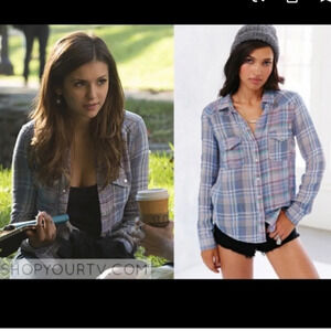 - ASO Elena Gilbert TVD BDG plaid shirt M